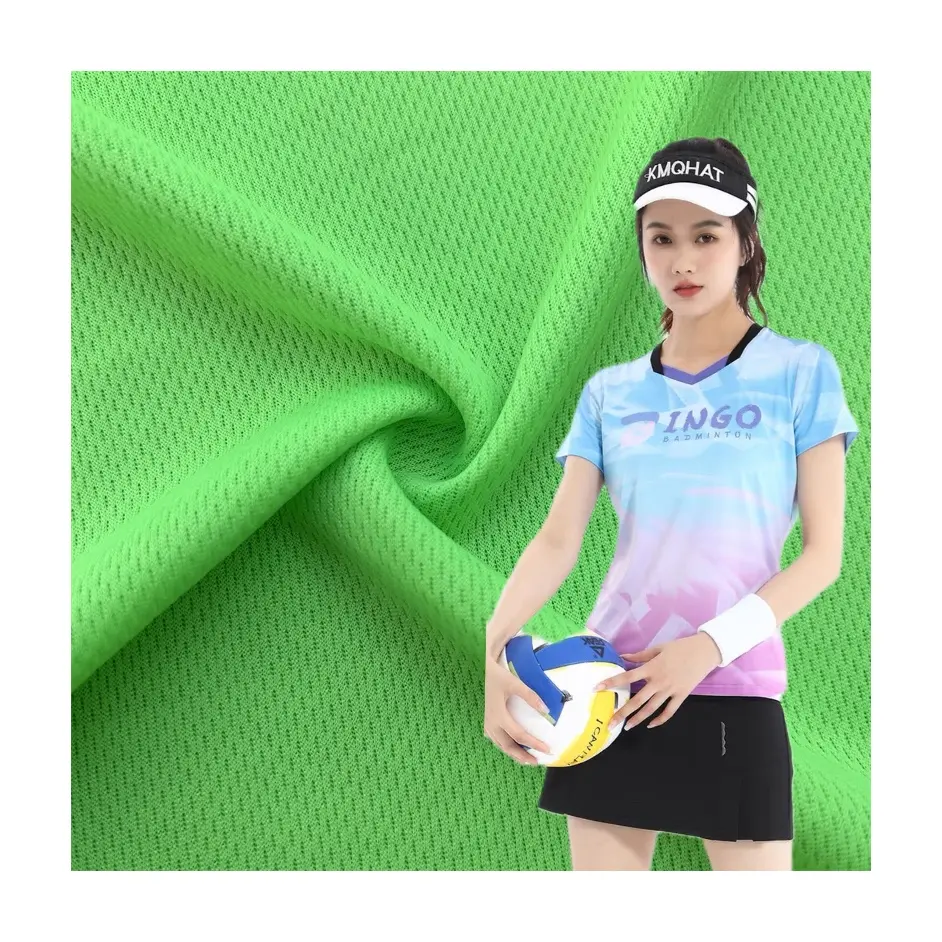 100 polyester knit breathable wicking bird eye mesh activewear eyelet birdeye cycling jersey fabric for sportswear garment