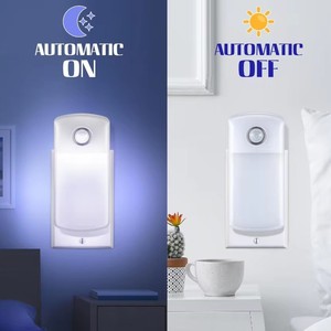 Led Night <b>Light</b> <b>Plug</b> In Sensor Control Rectangle Warm White Plastic 25000 Hours Lifespan - Product Image 2