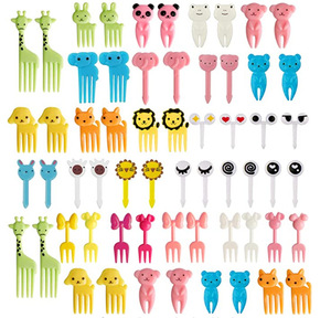 Fourchettes à fruits amusantes en forme d'animaux mignons, mini-fourchettes en plastique pour fruits, décoration de gâteaux, pics à fruits pour enfants - Product Image 2