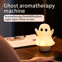 Diffuseur d'arômes ultrasonique électrique en plastique coloré de style fantôme avec 7 modes LED, portable pour la maison, les voyages et le bureau