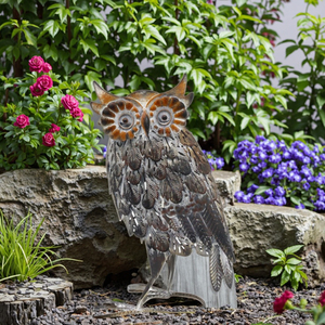 Sculpture de hibou en métal mignon élégante sur pied de haute qualité gris parfait pour la maison ou l'<span class=keywords><strong>extérieur</strong></span> ornement de <span class=keywords><strong>jardin</strong></span> idées cadeaux - Product Image 4