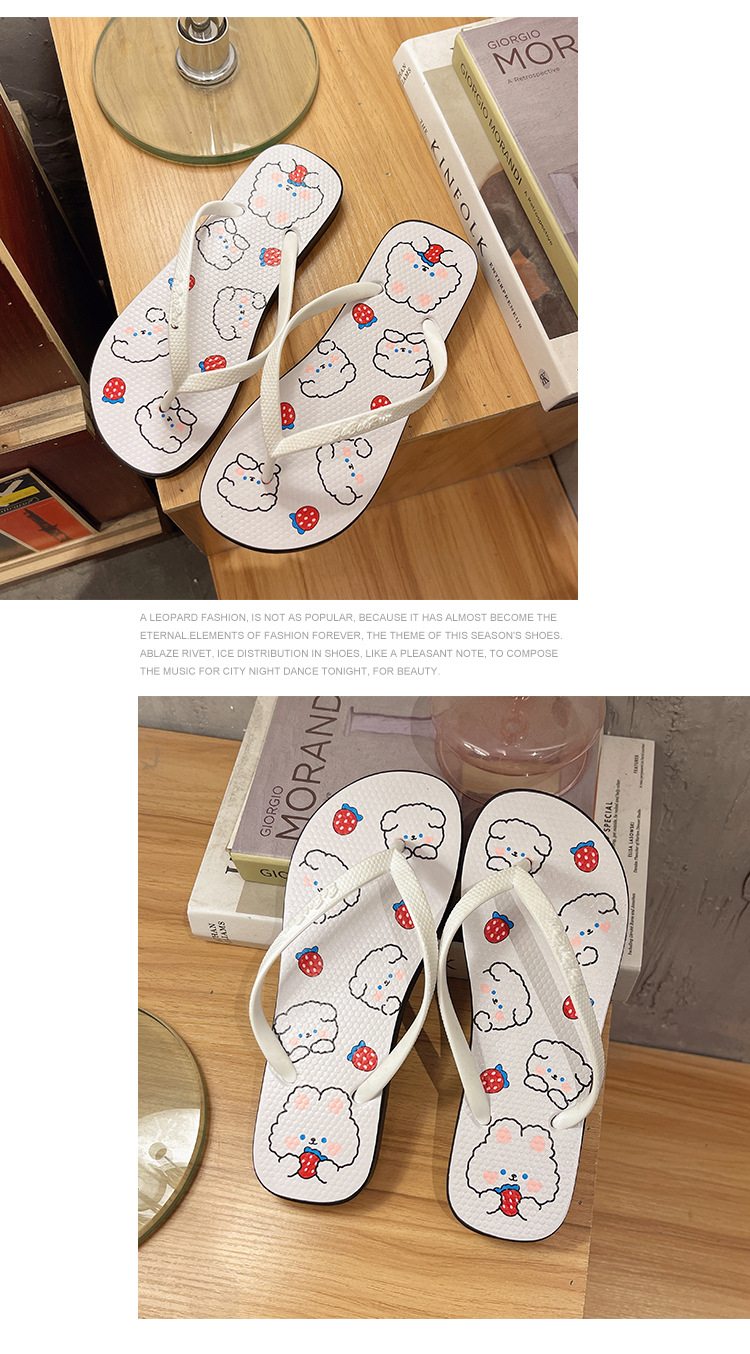 Fashion Printing Women Filp Flops Slippers Custom Design PVC Filop-flops Ladies Wholesale