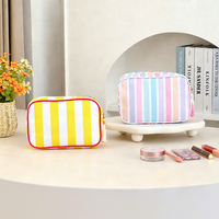 Bolsa de Cosméticos de Poliéster Sostenible con Logotipo Personalizado, Bolsa de Maquillaje Ecológica de Lona, Proveedor de Pedidos al por Mayor