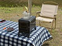 Estufa de Camping Portátil Multifuncional con Chimenea para Uso en Exteriores, Construcción de Acero al Carbono, Opción de Combustible de Leña, Parrilla de 40x34cm