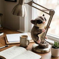 Jouet en peluche magnétique Sugar Glider - Poupée écureuil volant en coton PP avec 4 membres magnétiques pour jeu multi-scènes 13,0 pouces/33 cm