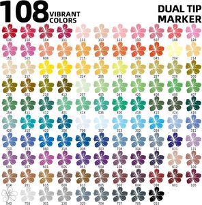 TBC Best Crafts Set di 108 <span class=keywords><strong>Pennarelli</strong></span> Acrilici a Doppia Punta, Impermeabili e Non Tossici <span class=keywords><strong>per</strong></span> Pittura all'Aperto, su <span class=keywords><strong>Tela</strong></span>, Pietra e Vetro - Product Image 3