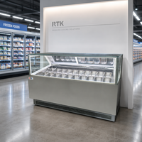 Congelador de Gelato RTK de Baja Temperatura con Enfriamiento por Aire, Vitrina de Helados Estilo Europeo, Equipo de Refrigeración 110V 60HZ