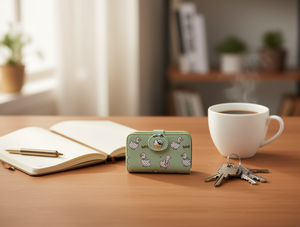 Portefeuille à un seul bouton, taille moyenne, en cuir synthétique microfibre, usage quotidien, unisexe - Product Image 2