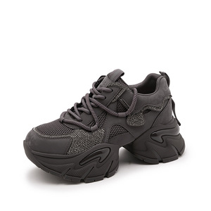 Chaussures noires pour femmes, chaussures rehaussantes, respirantes, personnalisées, décontractées et sportives, chaussures de créateur - Product Image 3