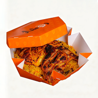 Boîte à emporter recyclée en papier kraft pour poulet grillé avec riz Bukhari, boîte à pâtisserie, boîte en papier pour riz frit, boîte pour nouilles