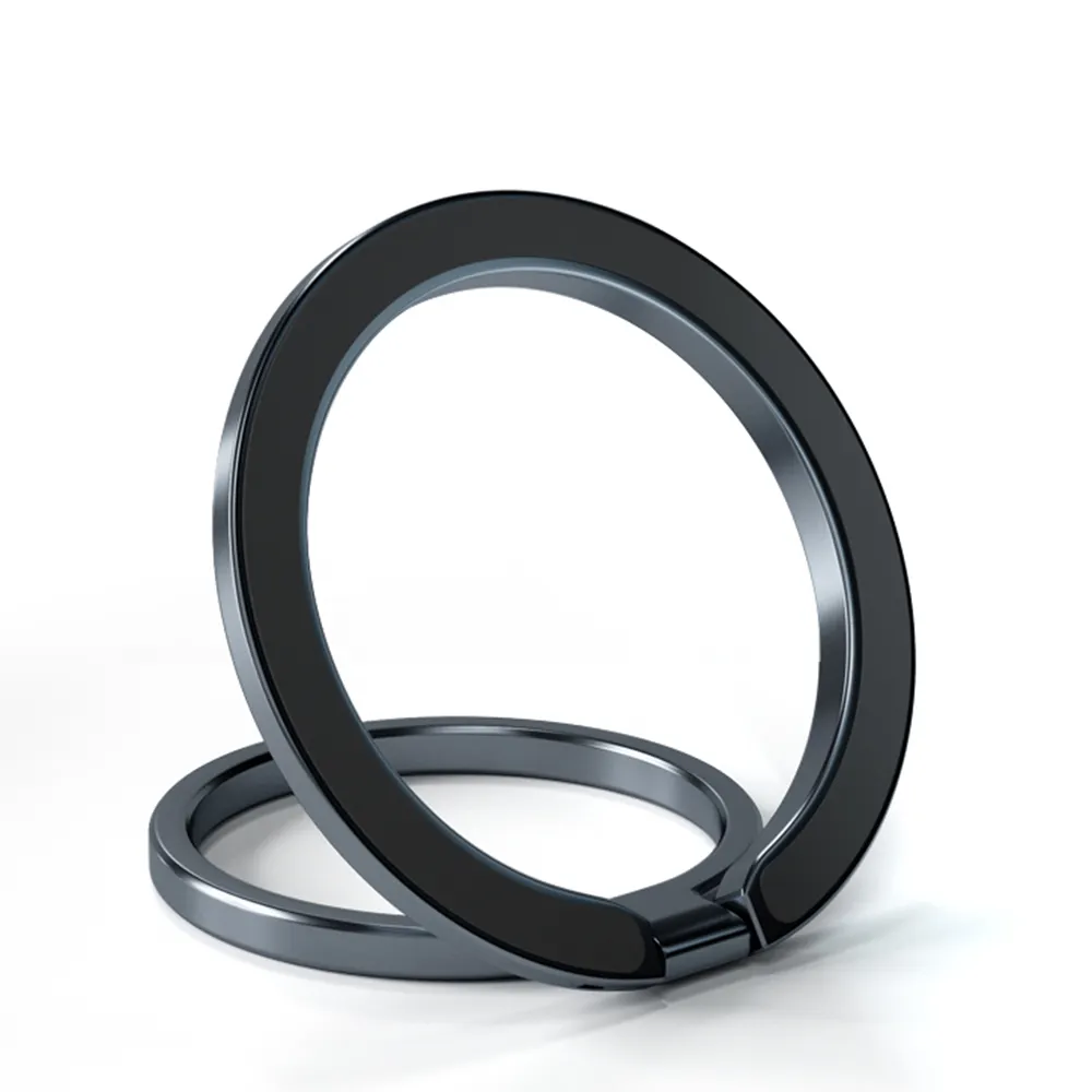 CNC paduan Aluminium Super kuat cincin lipat pegangan ponsel magnetik dengan cincin logam Gratis