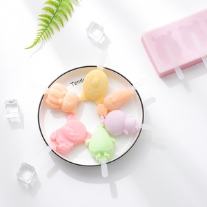 Cetakan es krim silikon dinosaurus bebas BPA anak-anak cetakan es loli silikon cetakan dengan tutup kartun pembuat es krim silikon - Product Image 6