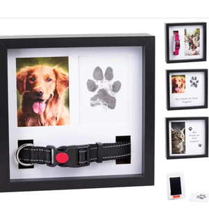 Solid Wood Pet Memorial Photo Frame Handmade Engraved Custom Pet Portrait Frame for Dog Cat <strong>Remembrance</strong> <strong>Gift</strong> - Product Image 1