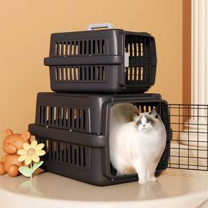 Nouvelle conception de transporteur d'animaux de compagnie portable en plastique pour l'extérieur, compatible avec les vols en avion, pour chiens et chats - Product Image 1