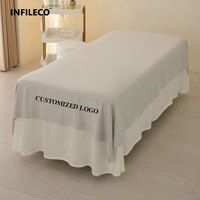 Draps de lit spécifiques pour salon de beauté agrandis en taille serviette de bain de beauté ensemble de serviettes de lit housse de matelas logo de marquage à chaud