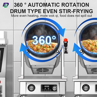 Robot alat masak makanan pintar, mesin masak robot pintar tidak lengket komersial otomatis mengaduk fryer listrik memasak