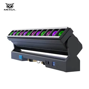 12x40W RGBW 4 en 1 12*40W DMX Pixel Bar Beam Zoom Wall Wash LED Luz con cabezal móvil con anillo Halo