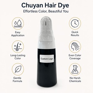 Tinte Capilar Herbal Negro Intenso en Crema con Aplicador de Peine OEM Cobertura Instantánea - Product Image 1