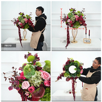 Nouveauté : Boule de fleurs artificielle de luxe en soie blanche et verdure naturelle, idéale pour centres de table et décorations de mariage
