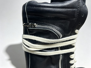 Bottes montantes épaisses noires en cuir véritable à lacets, bout rond, semelle extérieure en caoutchouc, semelle intermédiaire en EVA, toutes saisons, motif uni - Product Image 5
