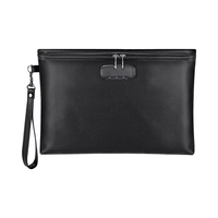 Sac de rangement d'argent étanche OEM Pochette d'affaires noire Sac de notaire portable ignifuge et étanche
