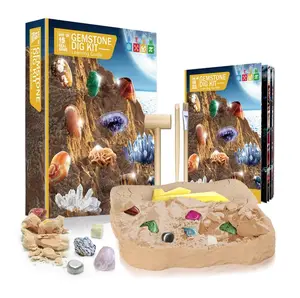Educación de bricolaje descubrir juguetes de piedra de gema de cavar Kit madre Kit de la ciencia regalos de arqueología de la minería de juguete para los niños Souptoys