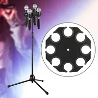 Support de rangement et d'affichage multi-microphones pour jusqu'à 8 micros filaires ou sans fil – Idéal pour studio et scène