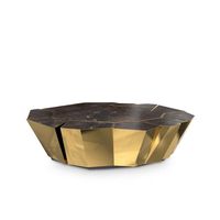 Table basse au design minimaliste moderne et créatif pour salon, villa, hôtel, en acier inoxydable et marbre, forme de coquille de tortue