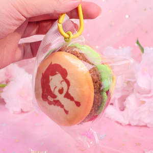 Badge bouton en peluche personnalisé, épingle à nom, <span class=keywords><strong>hamburger</strong></span> combo, vente en gros, logo, impression UV, cadeaux promotionnels d'entreprise - Product Image 1