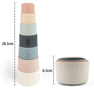 Modello ordinamento blocchi impilabili tazza giocattoli impilabili in Silicone per bambini - Product Image 4