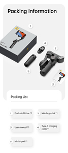 <span class=keywords><strong>Stabilizzatore</strong></span> Gimbal a 3 Assi AOCHUAN Smart XE, Asta Selfie Pieghevole con Controllo APP, <span class=keywords><strong>Stabilizzatore</strong></span> Portatile per Smartphone - Product Image 6