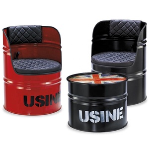<strong>Retro</strong> <strong>Dining</strong> <strong>Chair</strong> Loft Metal for Cafe Bar Furniture Restaurant Creative Vintage Sofa Iron Oil Drums <strong>Chairs</strong> Paint Bucket - Product Image 2