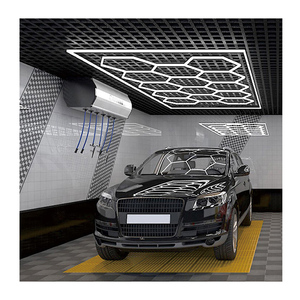 Heavy Duty Plastic Car Garage Flooring Interlocking Tiles With the Hexagonal <b>Lights</b> - Product Image 5