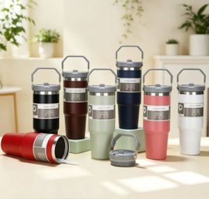 Taza Térmica de Viaje con Recubrimiento en Polvo de 30 oz, Vaso de Acero Inoxidable para Café de 20 oz con Asa - Product Image 5