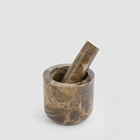 Pot à bougie moderne en marbre brun Emperador poli - Décoration de villa imperméable pour la maison