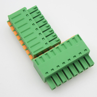 ASI CE 승인 여성형 나사 없는 플러그형 접지 단자대 3.5/3.81mm 300V 8A PA66 재질 구리 합금 접점