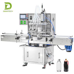 Máquina automática de llenado con bomba magnética de 4 cabezales con cinta transportadora y control PLC para agua, jugo, refresco, cerveza, leche, aceite, miel, vino y pegamento. - Product Image 2