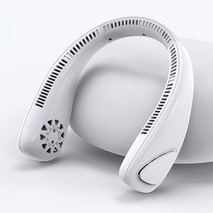 Ventilador de Cuello Portátil Blanco sin Aspas, Mini Enfriador de Aire para el Hogar, con Logotipo Personalizado, de Plástico - Product Image 1