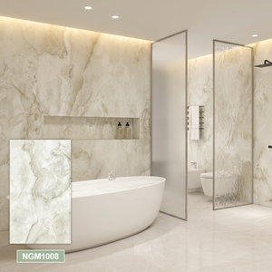 Panneau mural SPC en marbre UV 5MM, prix d'usine, installation facile, imperméable, panneau mural en PVC pour salle de bain - Product Image 1