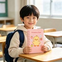 A6 Niedliches Tier-Spiralnotizbuch 60 Blatt 80g/m² Liniert PP-Einband Notizblock Abreißbare Seiten Kawaii Schreibwaren Kindergeschenk Großhandel