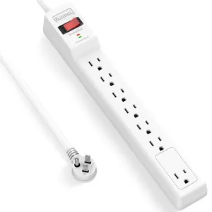 Plugtul Us 7 Uitlaat Abs Vlamvertragende Behuizing Overspanningsbeveiliging Dubbele Licht Indicator Stekker Strip