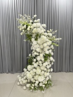 Arche de fleurs en soie 5D réaliste faite à la main avec fleurs mélangées - Guirlande de fond pour mariage, fête des Mères et remise de diplôme (imperméable)