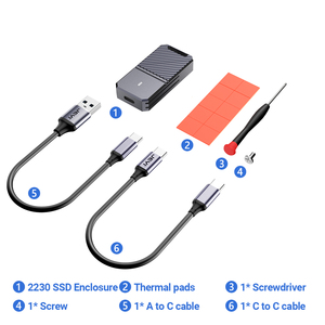 OEM 2230 NVMe SSD Aluminium <span class=keywords><strong>M</strong></span>.<span class=keywords><strong>2</strong></span> Gehäuse USB3.<span class=keywords><strong>2</strong></span> 10Gbps Enclosure mit UASP TRIM Unterstützung auf Lager 1 Jahr Garantie - Product Image 2