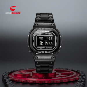 Reloj Electrónico Rectangular para Hombre CHAXIGO 6134, Cronómetro, Luz Nocturna, Fecha, Relojes de Acero Inoxidable de Moda para Hombre - Product Image 3