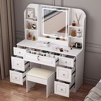 Coiffeuse moderne directe d'usine avec tiroir extensible et miroir pour appartement ou maison pour le maquillage