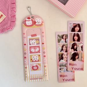<span class=keywords><strong>Porta</strong></span> Carte di Credito in PVC Kpop con Bottone, Blocco RFID, Forma Quadrata a Quattro Scomparti per Personaggi <span class=keywords><strong>TV</strong></span>/Cinema, 4 <span class=keywords><strong>Porta</strong></span> Carte a Righe - Product Image 5