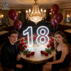 Accessori per Feste, Supporti per Numeri in Acrilico Bianco / Bianco Caldo da 2ft 3ft, <span class=keywords><strong>15</strong></span> Insegne al Neon per Decorazioni di Compleanno <span class=keywords><strong>15</strong></span> Anni, Quinceañera XV - Product Image 3