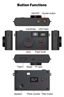Kamera Digital Retro Tanpa Layar Hemat Biaya dengan Flash Terintegrasi 8MP, Fokus Tetap, Kualitas Gambar Retro