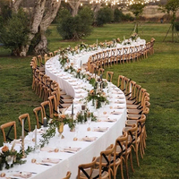 Tables Pliantes Modernes en Bois Rectangulaires et Rondes pour Événements en Extérieur, Mariages, Dîners, Restaurants, et Banquets