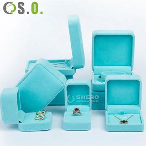 Shero <b>Box</b> Packaging Custom Colored Beige Velvet Jewelry <b>Box</b> Bracelet <b>Ring</b> Pendant Bangle Boxes Set With Logo For Gift - Product Image 3
